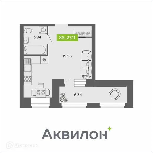 Фото квартиры в ЖК Аквилон ROSA