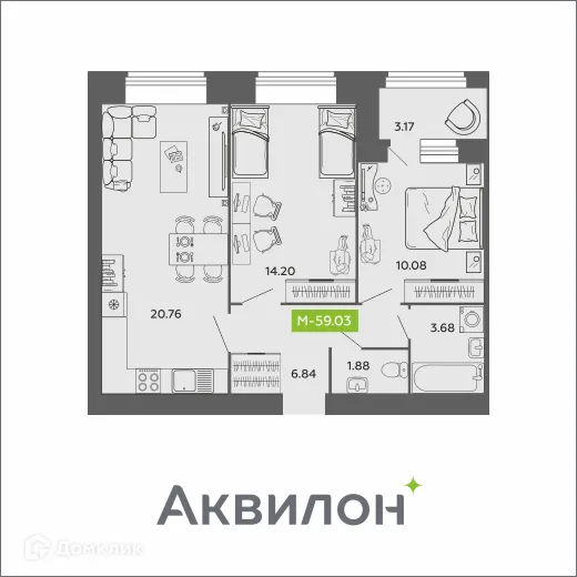 Фото квартиры в ЖК Аквилон ROSA