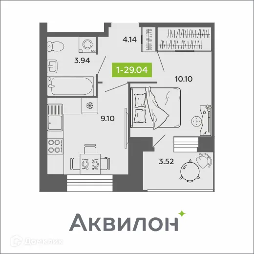 Фото квартиры в ЖК Аквилон ROSA