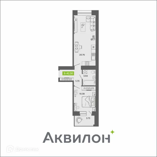 Фото квартиры в ЖК Аквилон ROSA