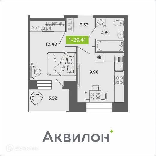 Фото квартиры в ЖК Аквилон ROSA
