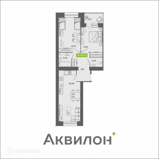 Фото квартиры в ЖК Аквилон ROSA