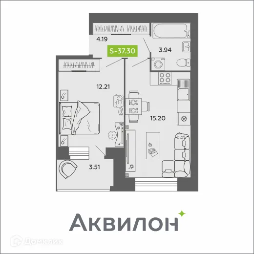 Фото квартиры в ЖК Аквилон ROSA