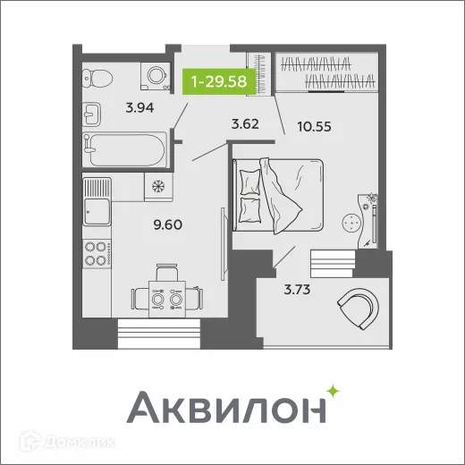 Фото квартиры в ЖК Аквилон ROSA