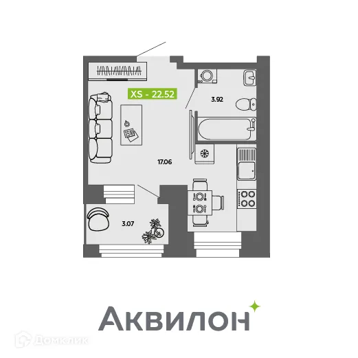 Фото квартиры в ЖК Аквилон ROSA