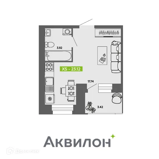 Фото квартиры в ЖК Аквилон ROSA