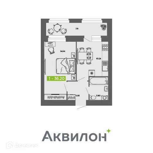 Фото квартиры в ЖК Аквилон ROSA