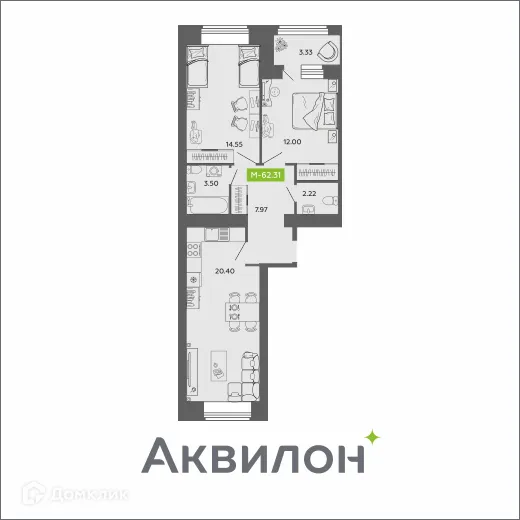 Фото квартиры в ЖК Аквилон ROSA