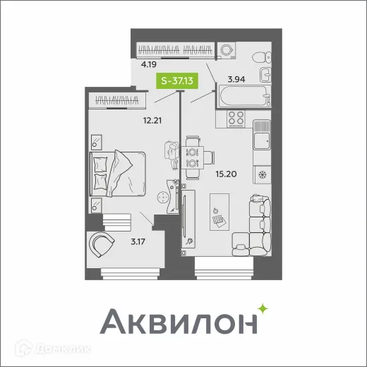 Фото квартиры в ЖК Аквилон ROSA