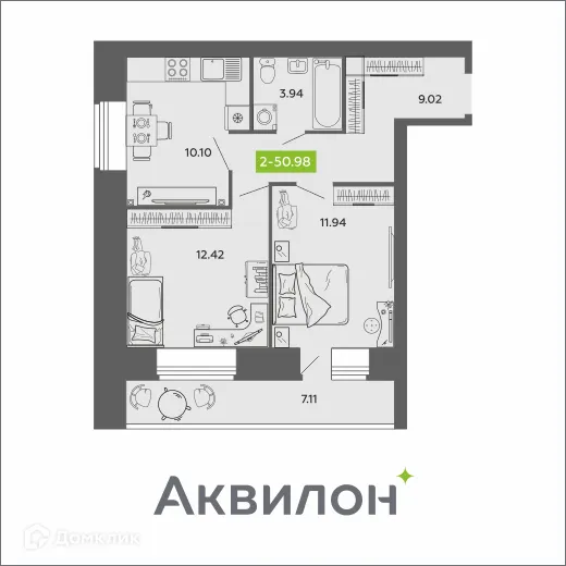 Фото квартиры в ЖК Аквилон ROSA
