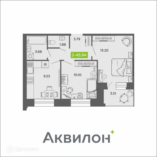Фото квартиры в ЖК Аквилон ROSA