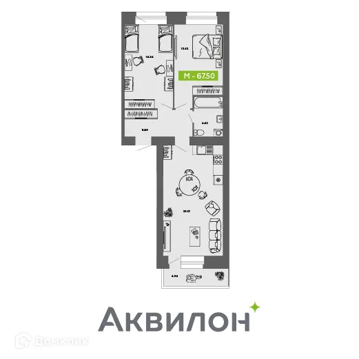 Фото квартиры в ЖК Аквилон ROSA