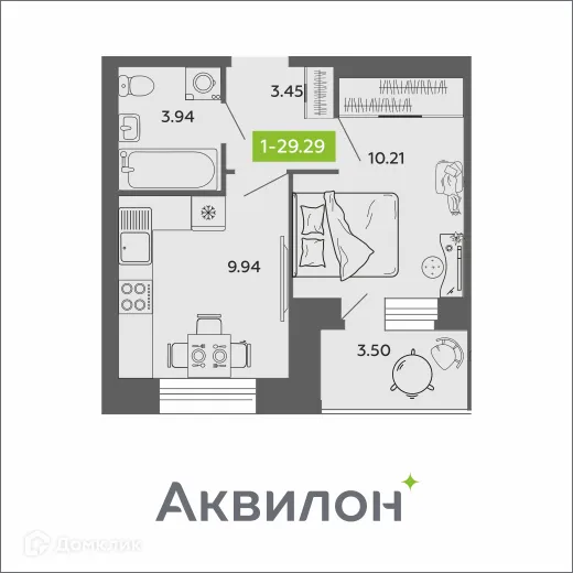 Фото квартиры в ЖК Аквилон ROSA
