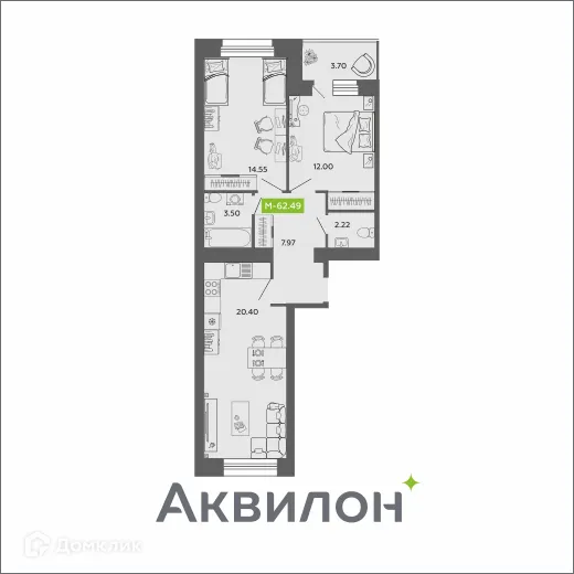 Фото квартиры в ЖК Аквилон ROSA