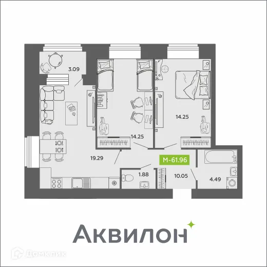 Фото квартиры в ЖК Аквилон ROSA