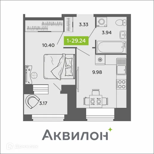 Фото квартиры в ЖК Аквилон ROSA