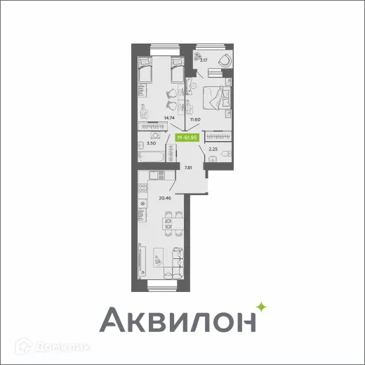Фото квартиры в ЖК Аквилон ROSA