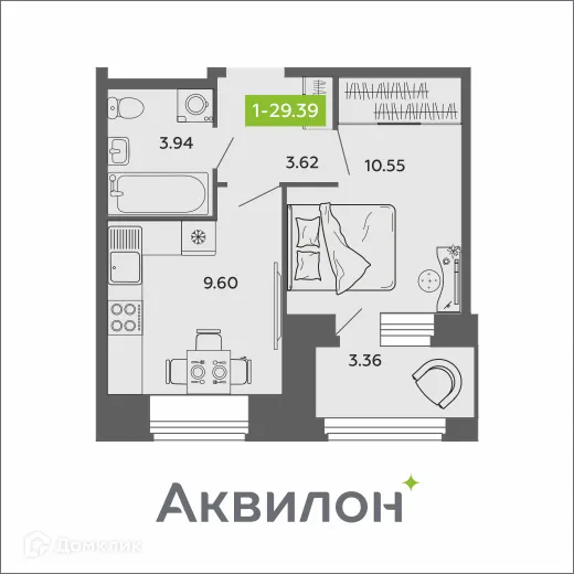 Фото квартиры в ЖК Аквилон ROSA