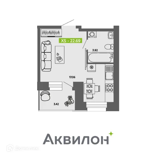 Фото квартиры в ЖК Аквилон ROSA