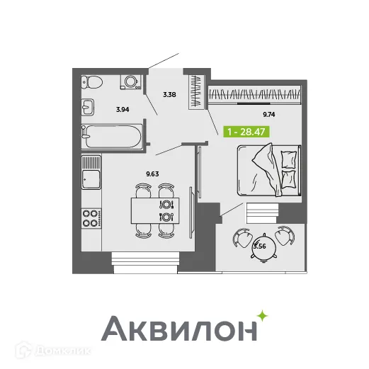 Фото квартиры в ЖК Аквилон ROSA