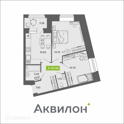 Фото квартиры в ЖК Аквилон ROSA