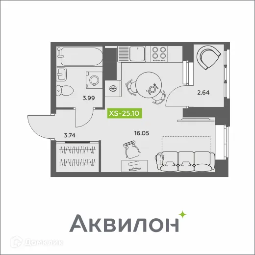 Фото квартиры в ЖК Аквилон АКВАРТАЛ