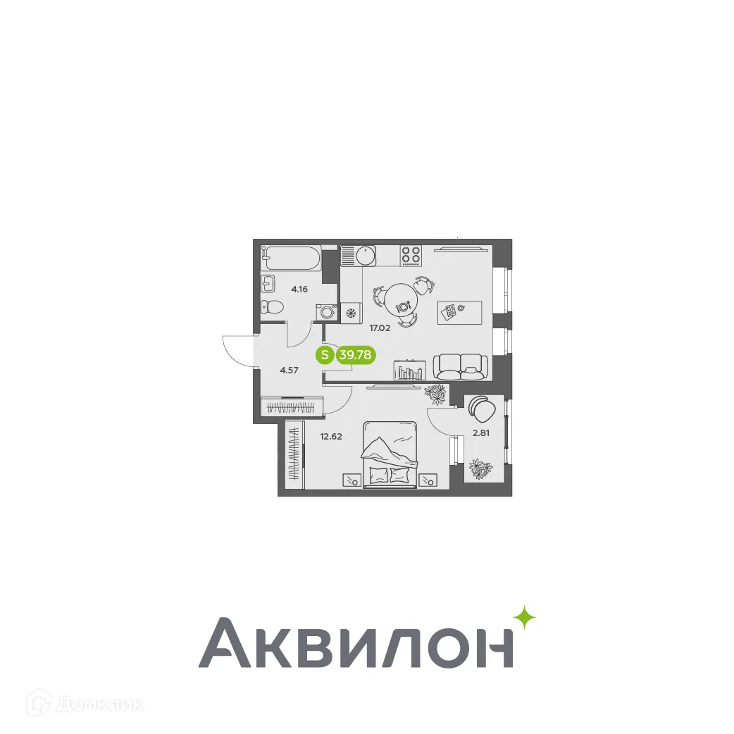 Фото квартиры в ЖК Аквилон АКВАРТАЛ