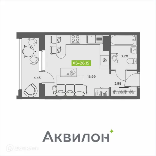 Фото квартиры в ЖК Аквилон АКВАРТАЛ