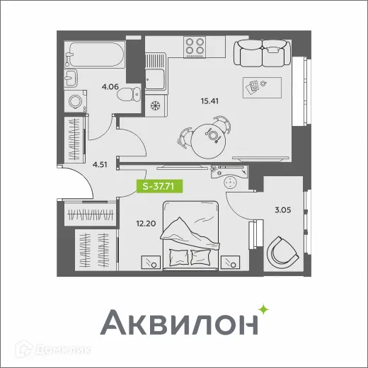 Фото квартиры в ЖК Аквилон АКВАРТАЛ