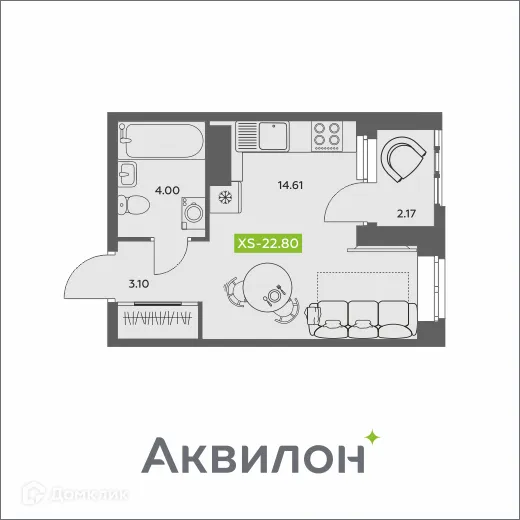 Фото квартиры в ЖК Аквилон АКВАРТАЛ