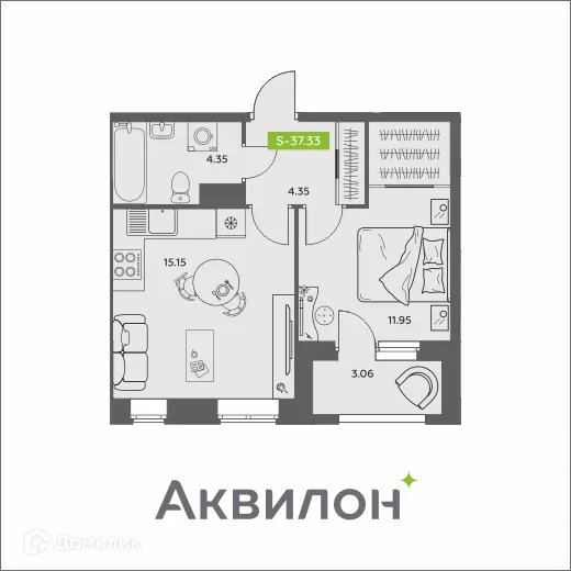 Фото квартиры в ЖК Аквилон АКВАРТАЛ