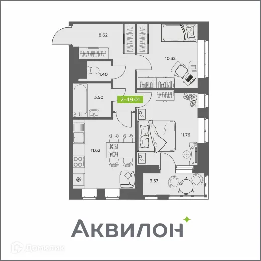 Фото квартиры в ЖК Аквилон АКВАРТАЛ