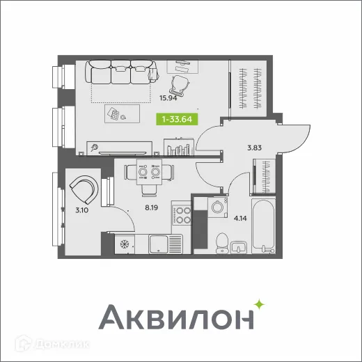 Фото квартиры в ЖК Аквилон АКВАРТАЛ