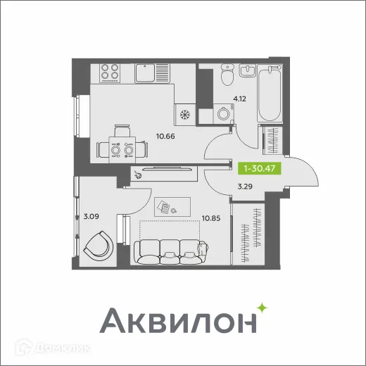 Фото квартиры в ЖК Аквилон АКВАРТАЛ