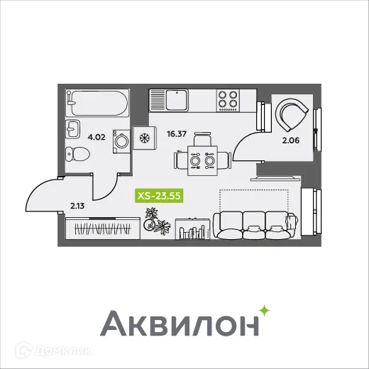 Фото квартиры в ЖК Аквилон АКВАРТАЛ