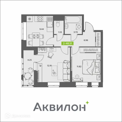 Фото квартиры в ЖК Аквилон АКВАРТАЛ
