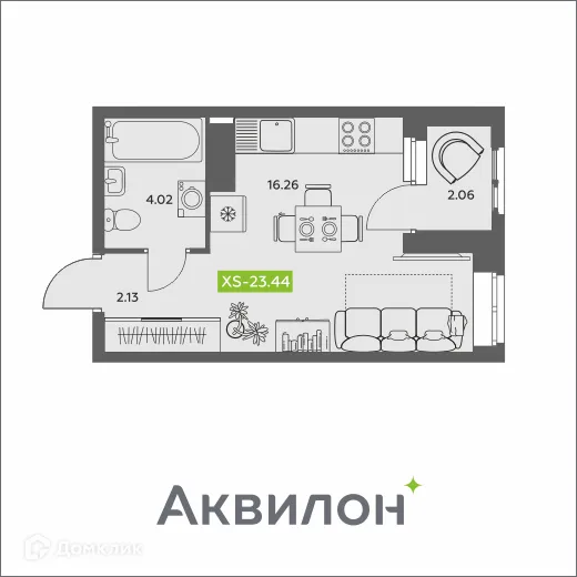 Фото квартиры в ЖК Аквилон АКВАРТАЛ