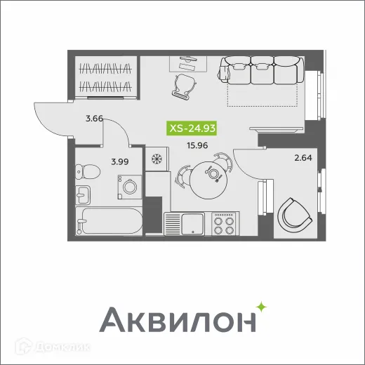 Фото квартиры в ЖК Аквилон АКВАРТАЛ