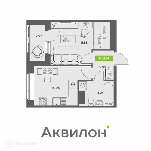 Фото квартиры в ЖК Аквилон АКВАРТАЛ