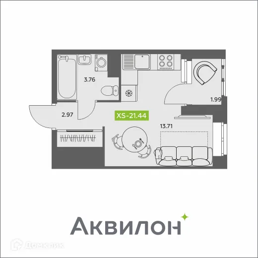 Фото квартиры в ЖК Аквилон АКВАРТАЛ