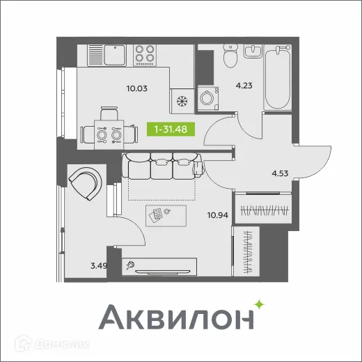 Фото квартиры в ЖК Аквилон АКВАРТАЛ