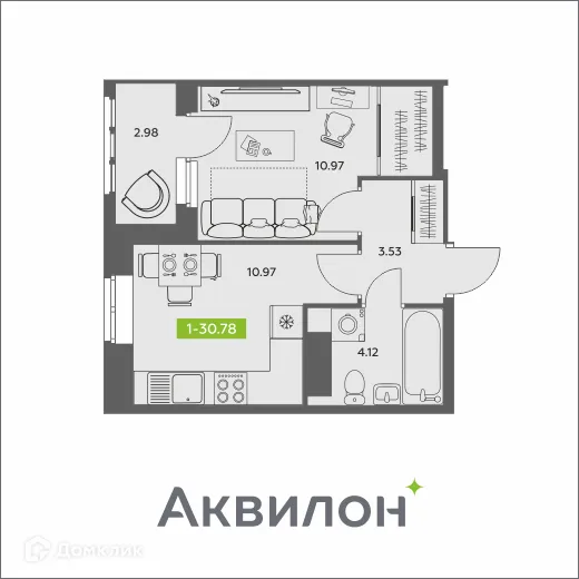 Фото квартиры в ЖК Аквилон АКВАРТАЛ