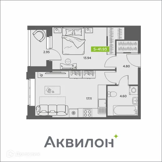 Фото квартиры в ЖК Аквилон АКВАРТАЛ