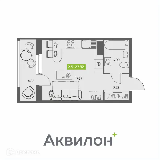 Фото квартиры в ЖК Аквилон АКВАРТАЛ