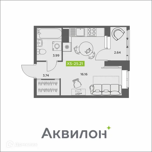 Фото квартиры в ЖК Аквилон АКВАРТАЛ