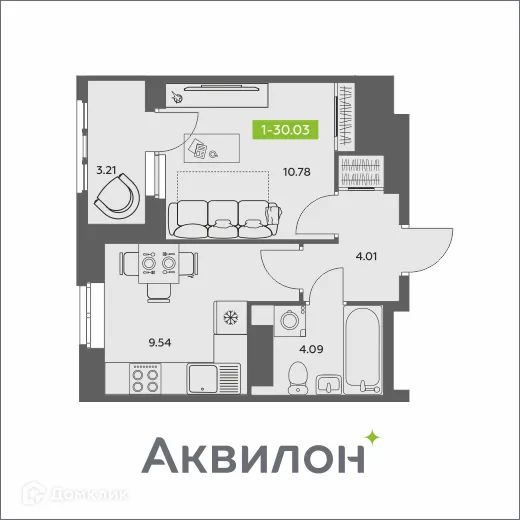 Фото квартиры в ЖК Аквилон АКВАРТАЛ