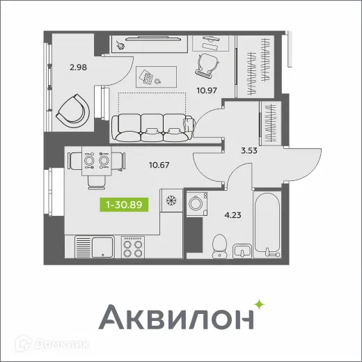 Фото квартиры в ЖК Аквилон АКВАРТАЛ