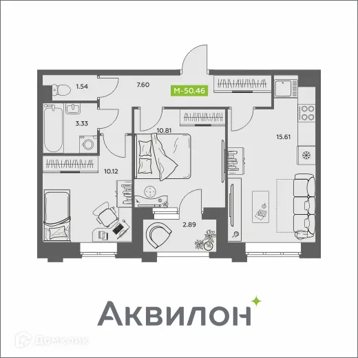 Фото квартиры в ЖК Аквилон АКВАРТАЛ