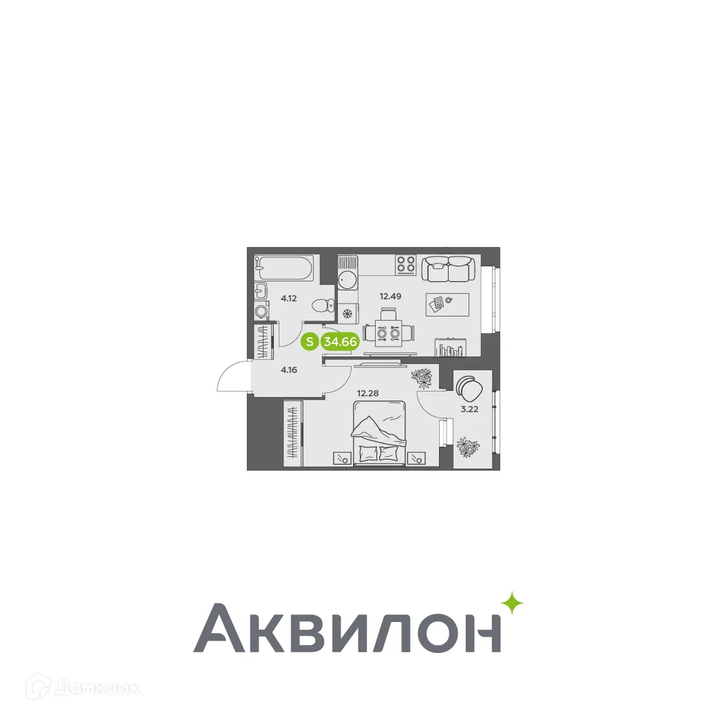 Фото квартиры в ЖК Аквилон АКВАРТАЛ