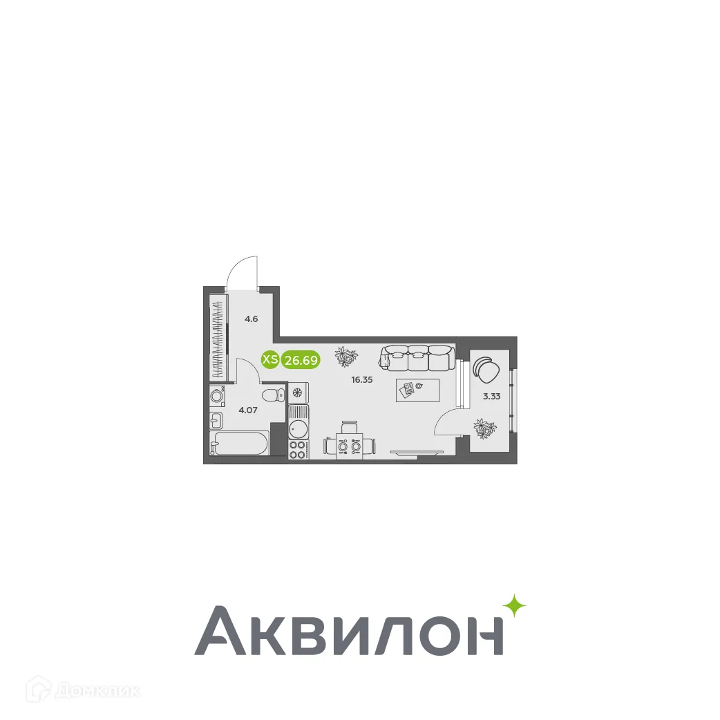 Фото квартиры в ЖК Аквилон АКВАРТАЛ